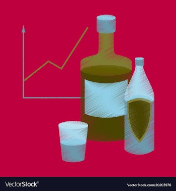 Flat shading style icon alcohol infographic vector image