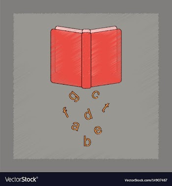 Flat shading style icon alphabet book vector image