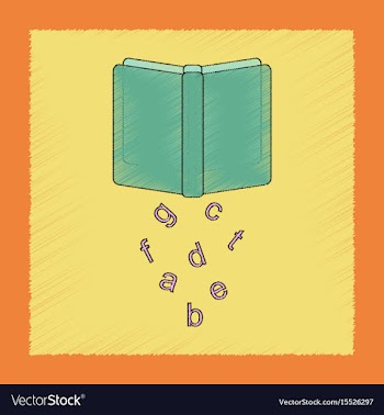 Flat shading style icon alphabet book vector image
