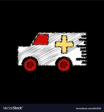 Flat shading style icon ambulance with a cross vector image