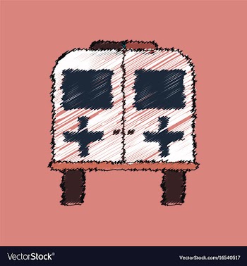 Flat shading style icon ambulance with a cross vector image