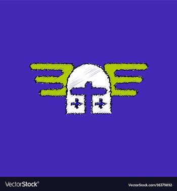Flat shading style icon ancient helmet crusaders vector image
