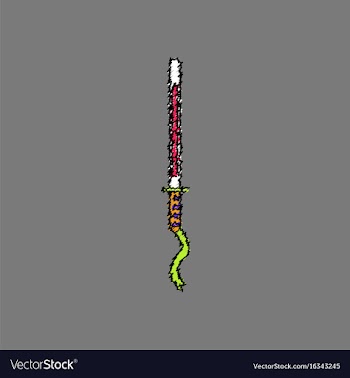 Flat shading style icon ancient sword vector image