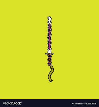 Flat shading style icon ancient sword vector image