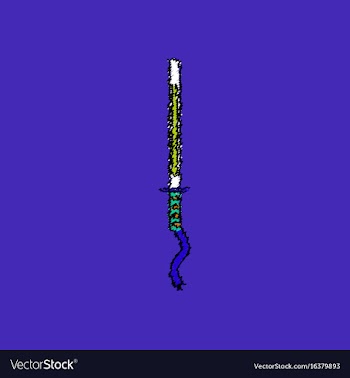 Flat shading style icon ancient sword vector image