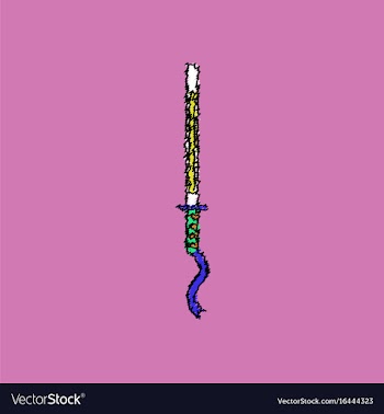 Flat shading style icon ancient sword vector image