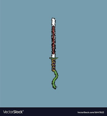 Flat shading style icon ancient sword vector image