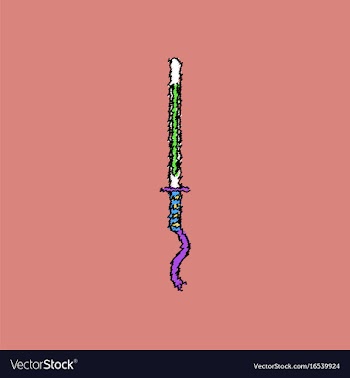 Flat shading style icon ancient sword vector image