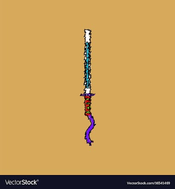Flat shading style icon ancient sword vector image