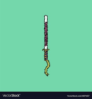 Flat shading style icon ancient sword vector image