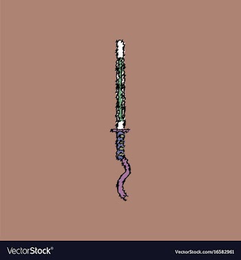 Flat shading style icon ancient sword vector image