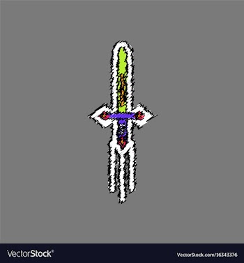 Flat shading style icon ancient weapon sword vector image