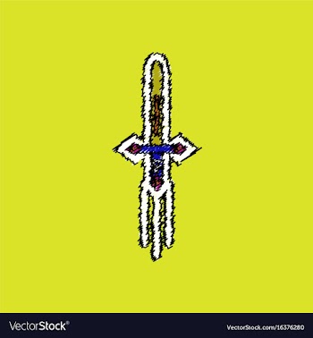 Flat shading style icon ancient weapon sword vector image