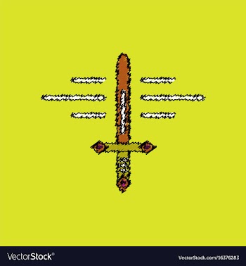 Flat shading style icon ancient weapon sword vector image