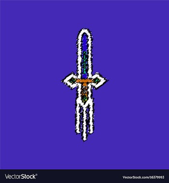 Flat shading style icon ancient weapon sword vector image