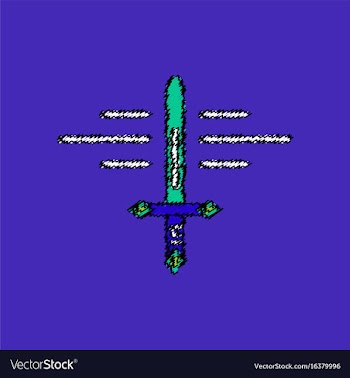 Flat shading style icon ancient weapon sword vector image