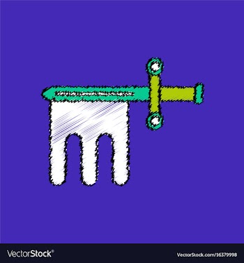 Flat shading style icon ancient weapon sword vector image