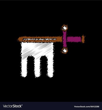 Flat shading style icon ancient weapon sword vector image