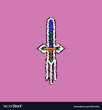 Flat shading style icon ancient weapon sword vector image
