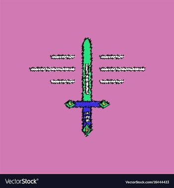 Flat shading style icon ancient weapon sword vector image