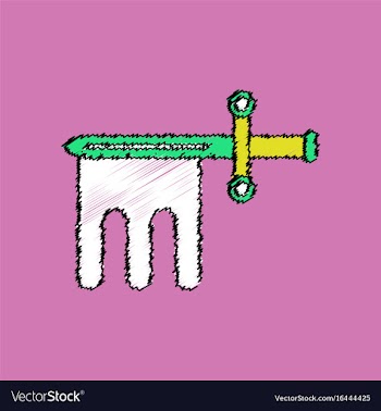 Flat shading style icon ancient weapon sword vector image