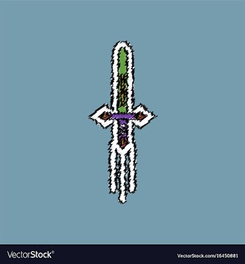 Flat shading style icon ancient weapon sword vector image