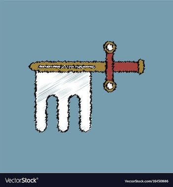 Flat shading style icon ancient weapon sword vector image