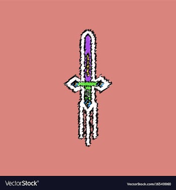 Flat shading style icon ancient weapon sword vector image