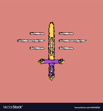 Flat shading style icon ancient weapon sword vector image