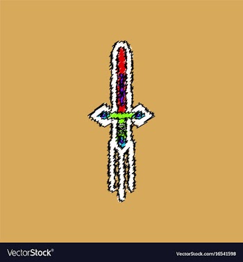 Flat shading style icon ancient weapon sword vector image