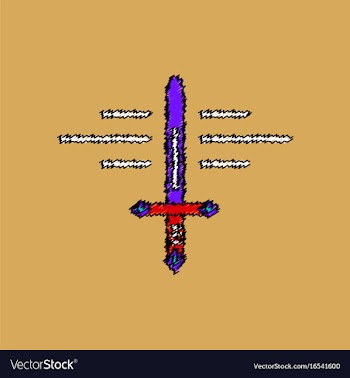 Flat shading style icon ancient weapon sword vector image