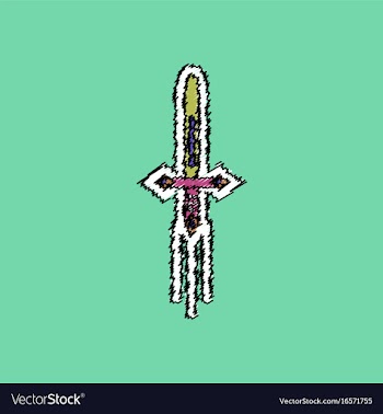 Flat shading style icon ancient weapon sword vector image