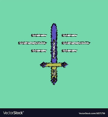 Flat shading style icon ancient weapon sword vector image
