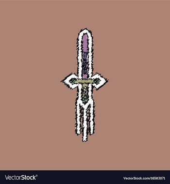 Flat shading style icon ancient weapon sword vector image