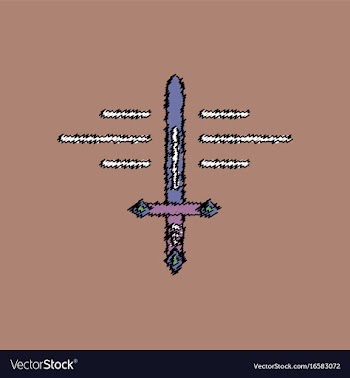 Flat shading style icon ancient weapon sword vector image