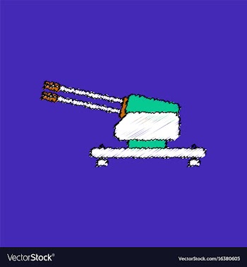 Flat shading style icon anti aircraft gun vector image