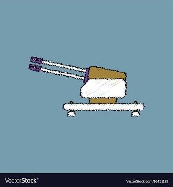 Flat shading style icon anti aircraft gun vector image