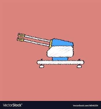 Flat shading style icon anti aircraft gun vector image