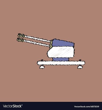 Flat shading style icon anti aircraft gun vector image