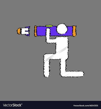 Flat shading style icon anti tank rocket launcher vector image