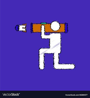 Flat shading style icon anti tank rocket launcher vector image