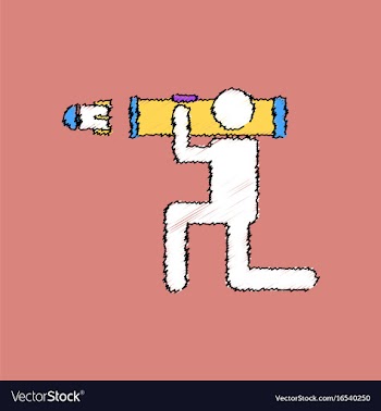 Flat shading style icon anti tank rocket launcher vector image