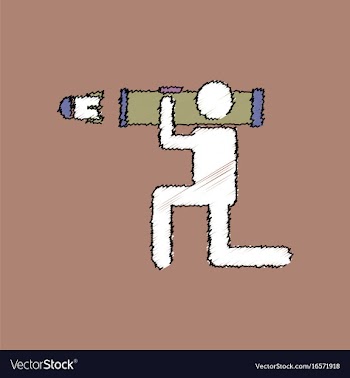 Flat shading style icon anti tank rocket launcher vector image