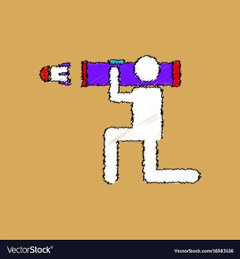 Flat shading style icon anti tank rocket launcher vector image