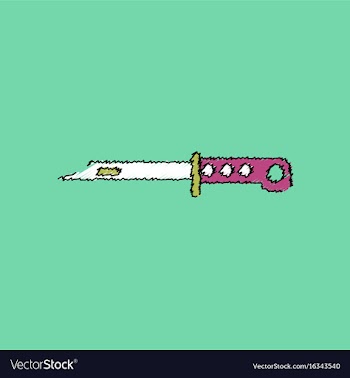 Flat shading style icon army bayonet knife vector image
