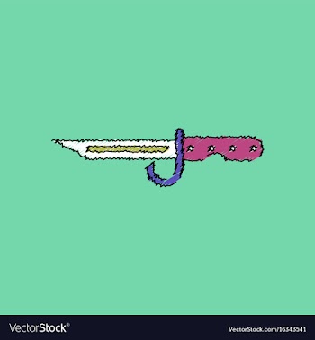 Flat shading style icon army bayonet knife vector image
