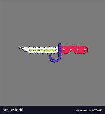 Flat shading style icon army bayonet knife vector image