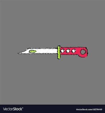 Flat shading style icon army bayonet knife vector image