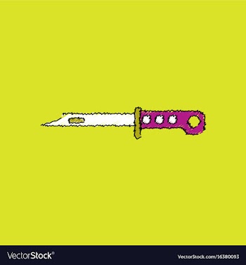 Flat shading style icon army bayonet knife vector image