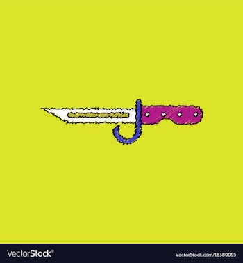 Flat shading style icon army bayonet knife vector image